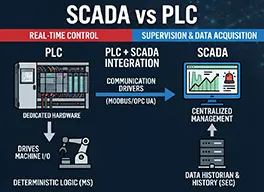 SCADA vs PLC: real-time control vs supervision and data acquisition
